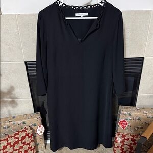 Gerard Darel Black Scalloped Dress